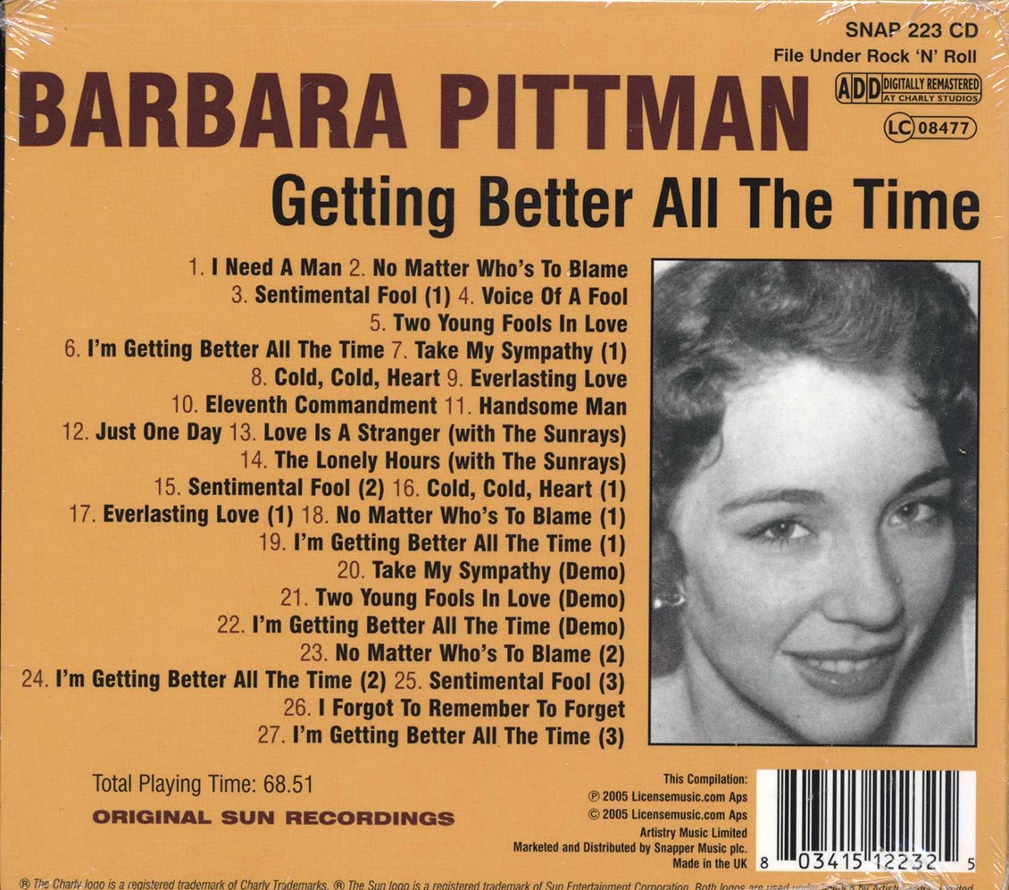 Barbara Pittman - Getting Better All The Time (27 tracks)
