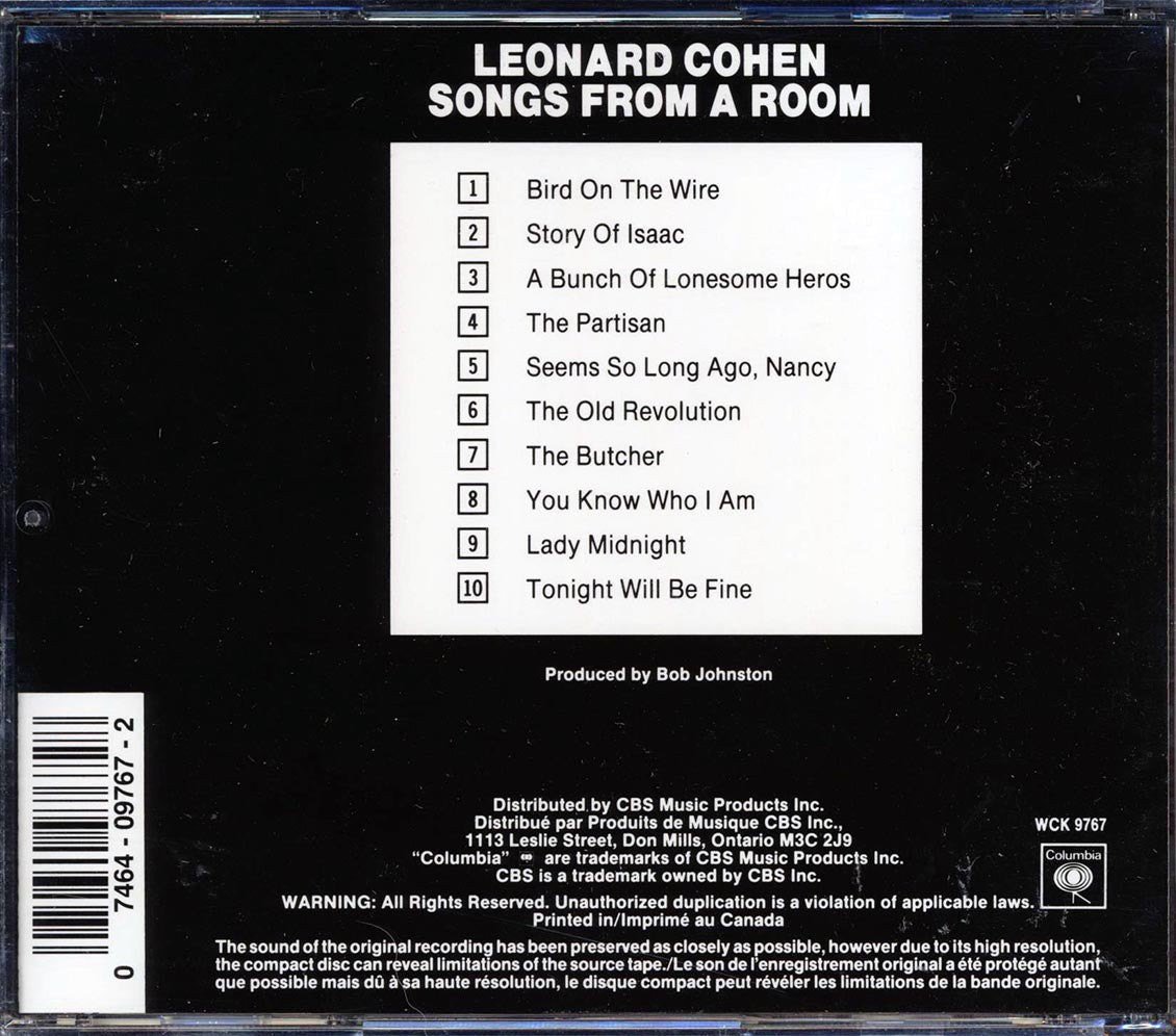Leonard Cohen - Songs From A Room