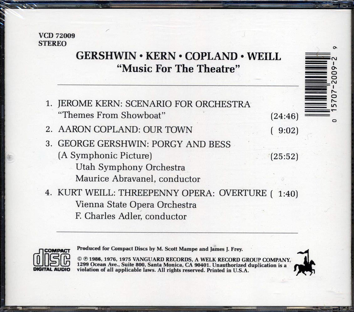 Gershwin, Kern, Copland, Etc. - Music For The Theatre