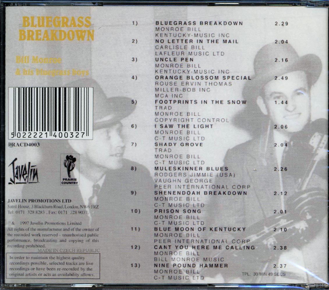 Bill Monroe & His Bluegrass Boys - Blue Grass Breakdown