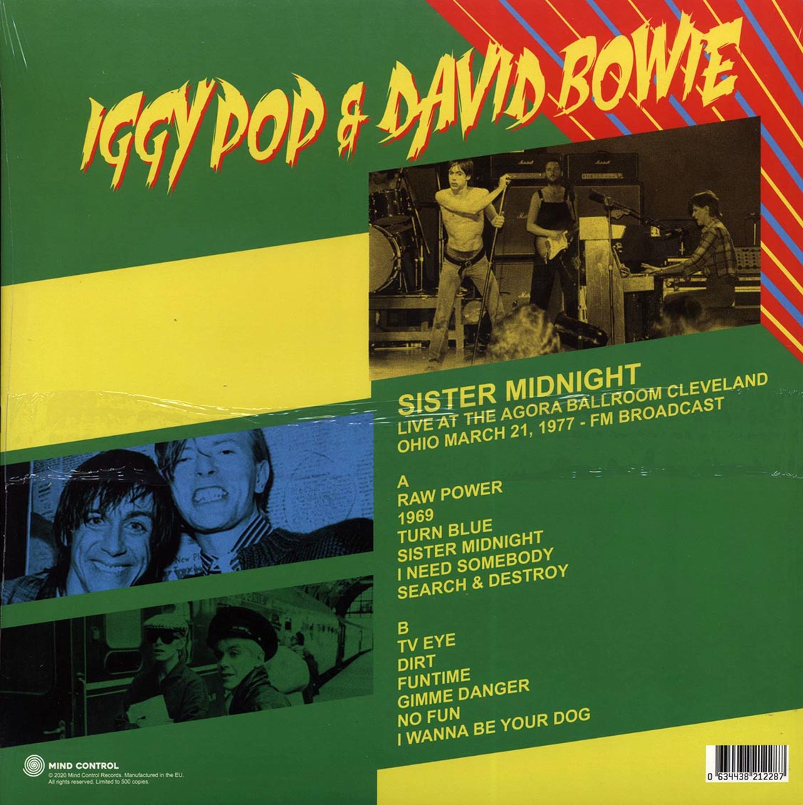 Iggy Pop, David Bowie - Sister Midnight: Live At The Agora Ballroom Cleveland Ohio March 21, 1977 FM Broadcast (ltd. 500 copies made) (green vinyl)