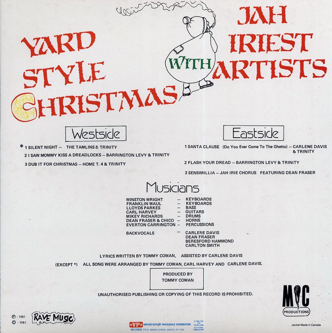 Barrington Levy, Trinity, The Tamlins, Etc. - Yard Style Christmas With Jah Iriest Artists