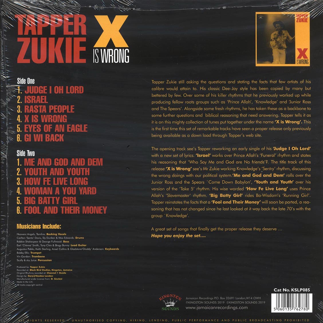 Tappa Zukie - X Is Wrong (180g)