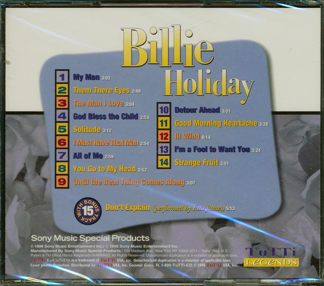 Billie Holiday - Tutti Legends