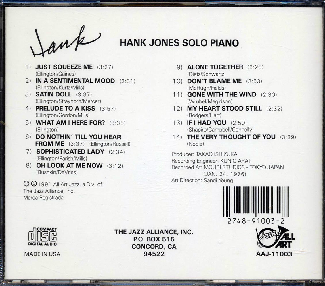Hank Jones - Solo Piano