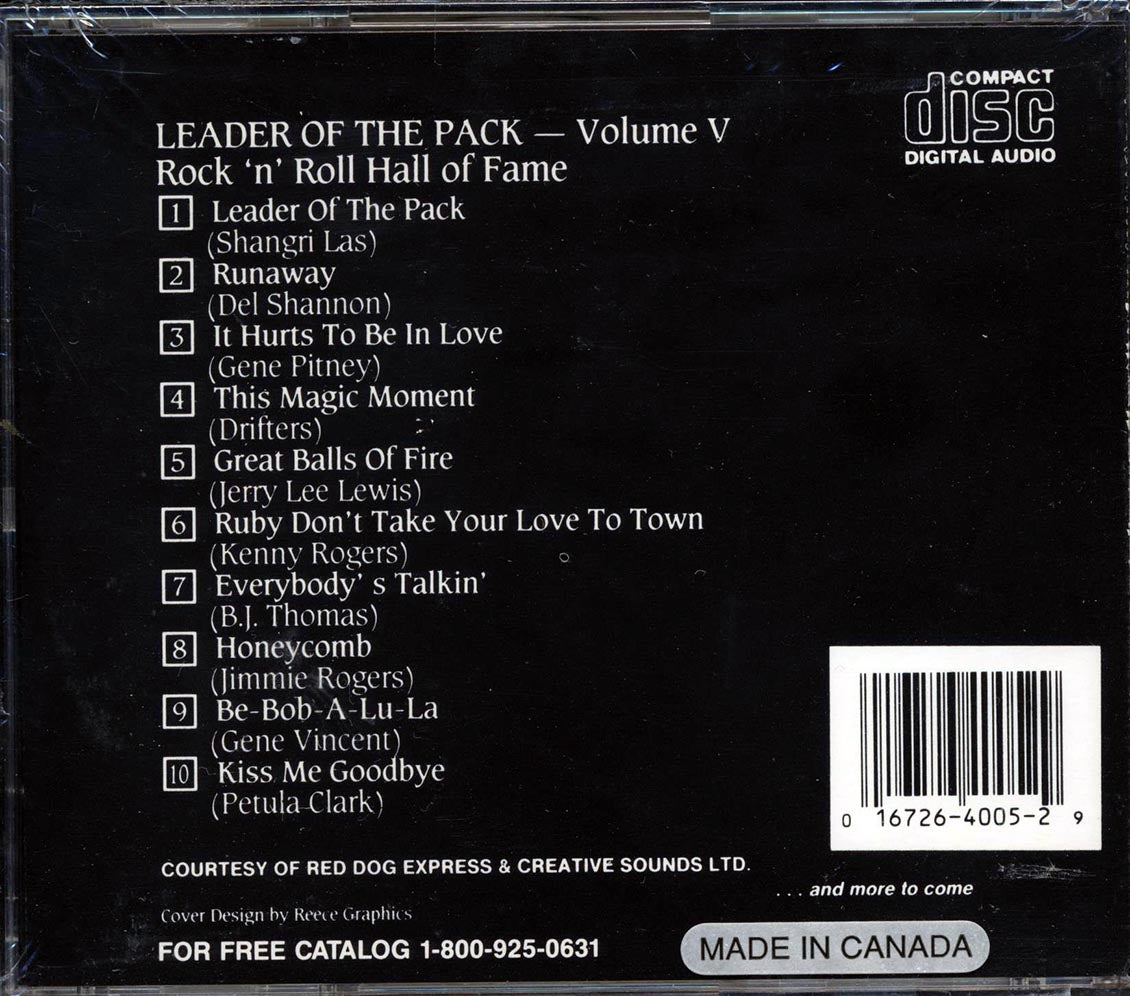 The Shangri-Las, Del Shannon, Gene Pitney, Jerry Lee Lewis, Etc. - Rock N Roll Hall Of Fame Volume 5