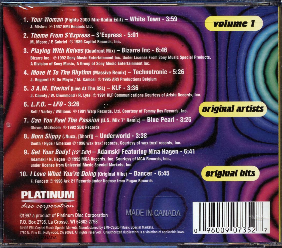 White Town, Bizarre Inc, Technotronic, Etc. - Dance Now Volume 1
