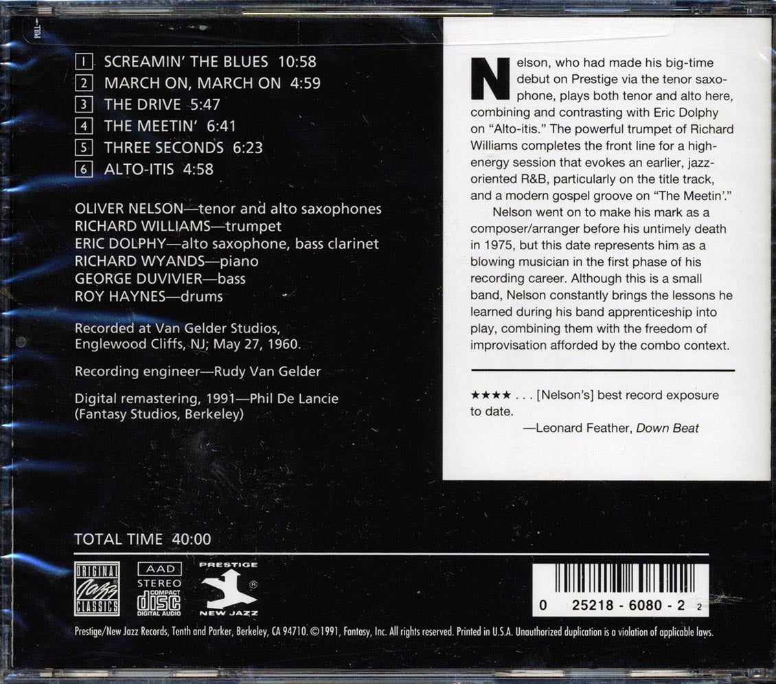 Oliver Nelson Sextet, Eric Dolphy, Richard Williams - Screamin' The Blues