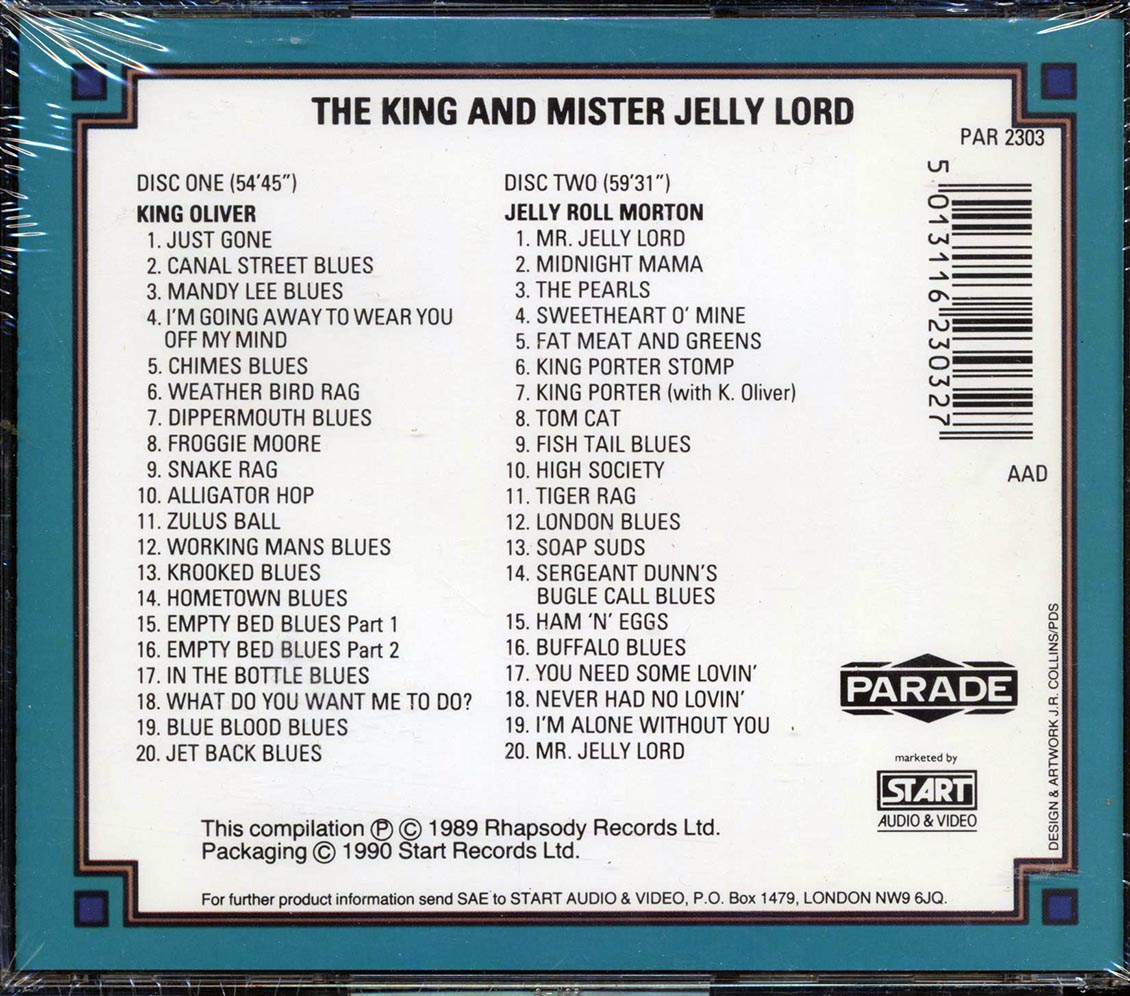 King Oliver, Jelly Roll Morton - The Classic New Orleans Jazz Of The King & Mister Jelly Lord (40 tracks) (2xCD)