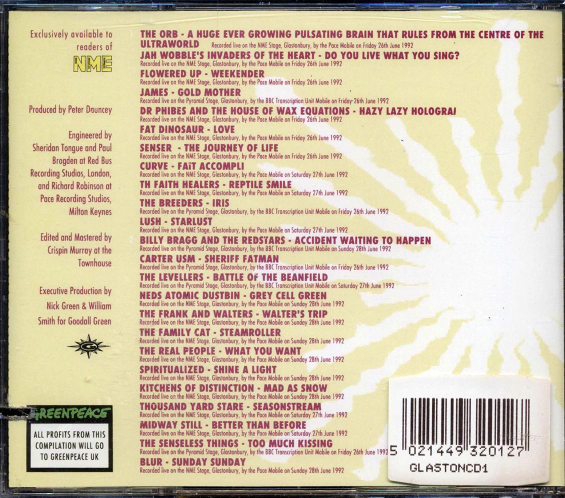 The Orb, Jah Wobble, Flowered Up, Etc. - In A Field Of Their Own: Highlights Of Glastonbury 1992 (marked/ltd stock)