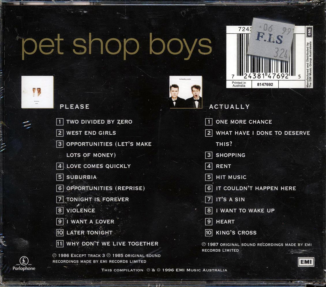 Pet Shop Boys - Please + Actually (2 albums on 2 CDs) (21 tracks) (2xCD)