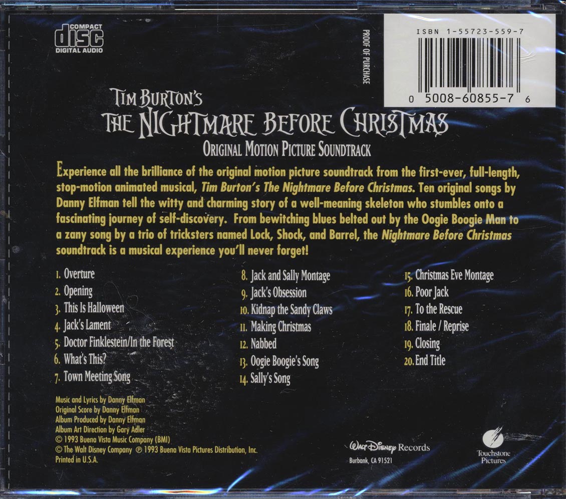 Danny Elfman - Tim Burton's The Nightmare Before Chirstmas: Original Motion Picture Soundtrack