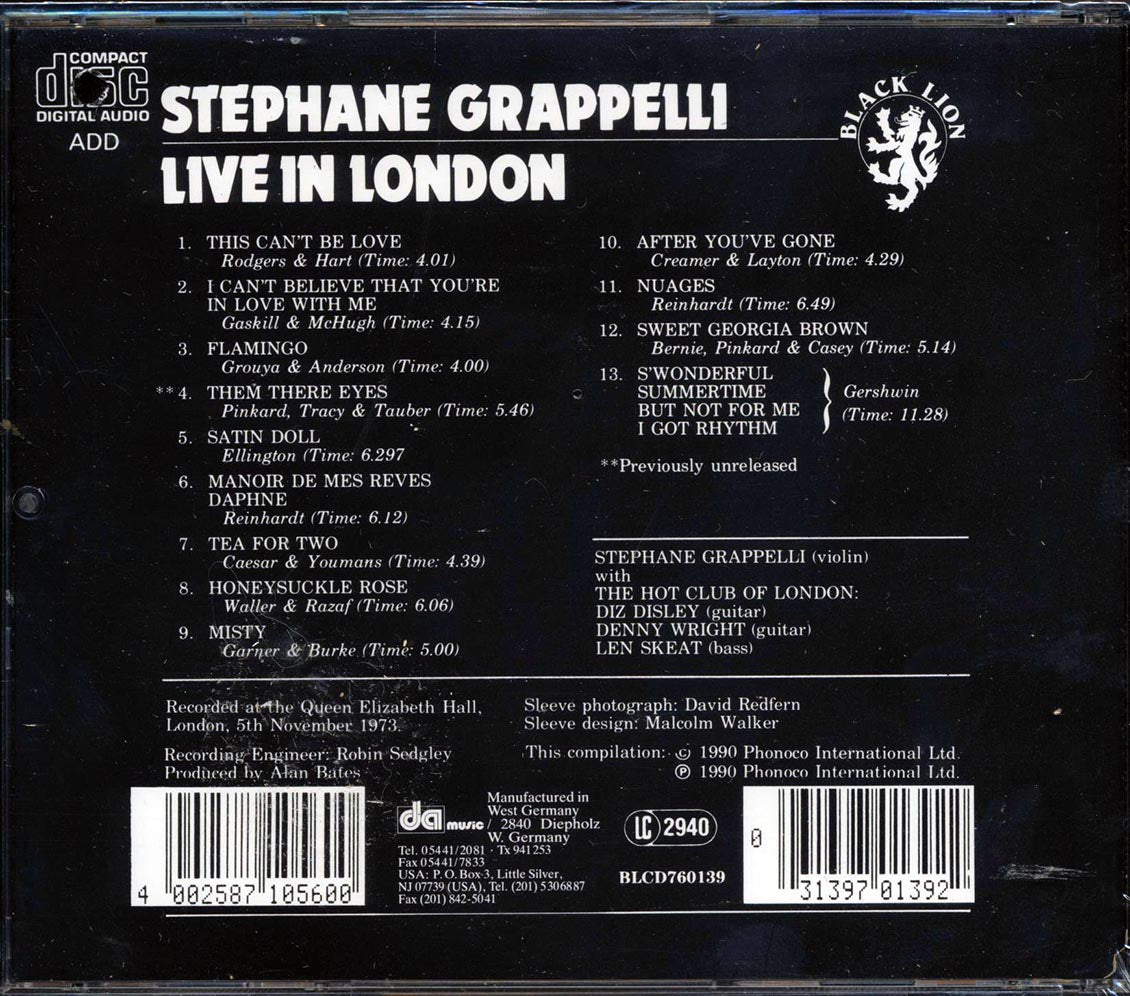 Stephane Grappelli - Live In London