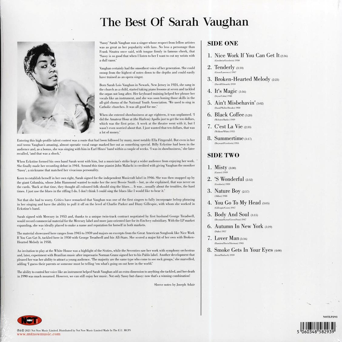 Sarah Vaughan - The Best Of Sarah Vaughan (180g) (blue vinyl)
