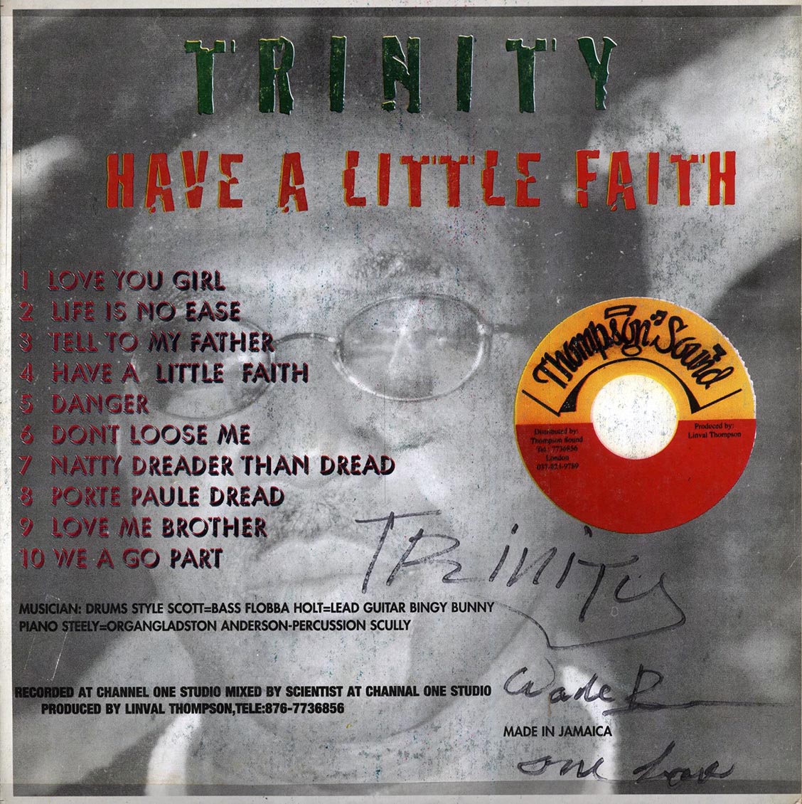 Trinity - Have A Little Faith (Individually Autographed By Trinity) (Jamaica press)