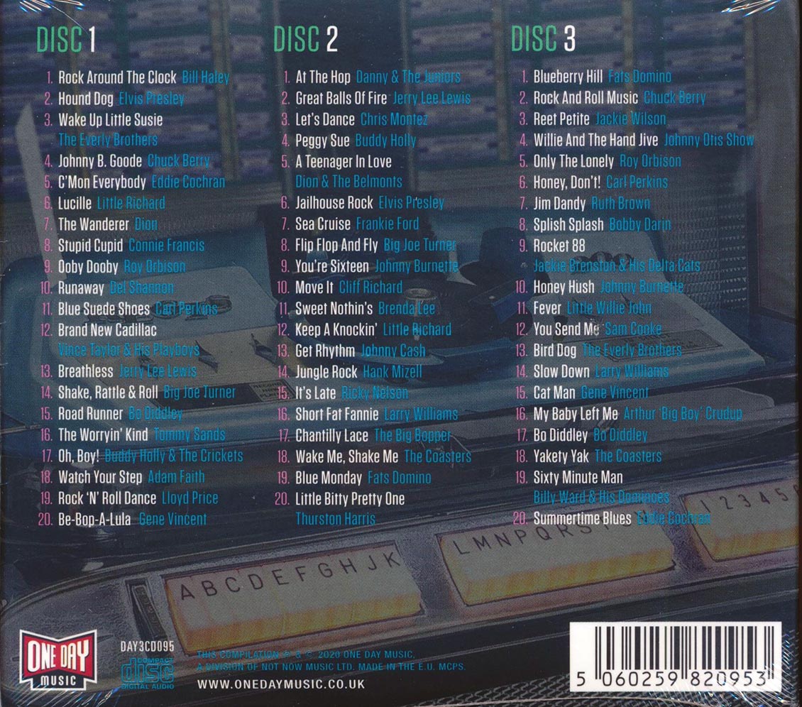 Bill Haley, Little Richard, Chuck Berry, Dion, Etc. - Rock N Roll Jukebox Hits Of The '50s & '60s (60 tracks) (3xCD) (deluxe 4-fold digipak)