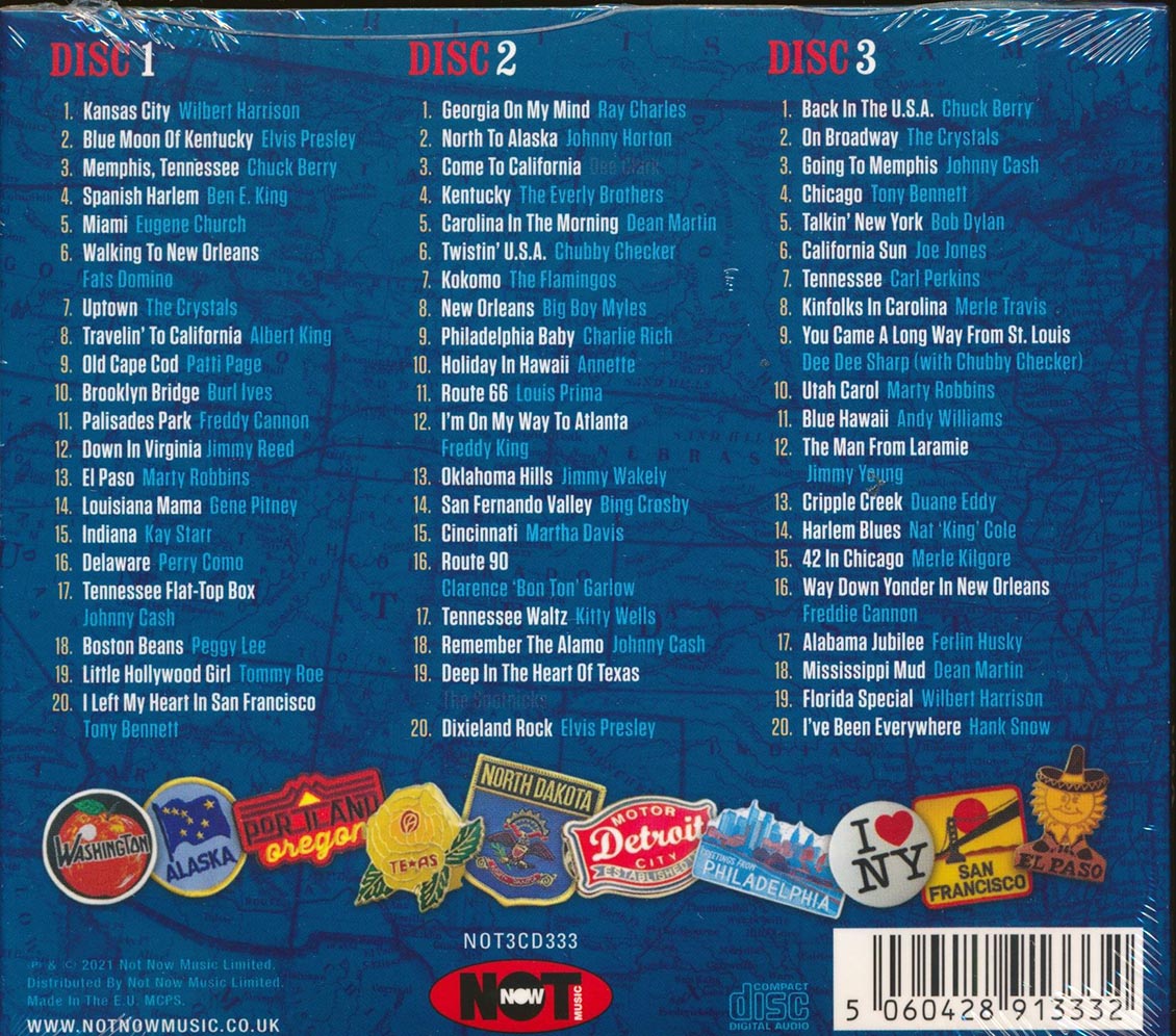 Ray Charles, The Beach Boys, Chuck Berry, Paul Anka, Etc. - A Grand Tour Of The USA (60 tracks) (3xCD) (deluxe 4-fold digipak)
