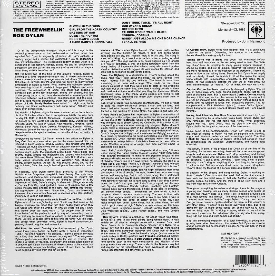 Bob Dylan - The Freewheelin' Bob Dylan (stereo) (incl. mp3) (180g)