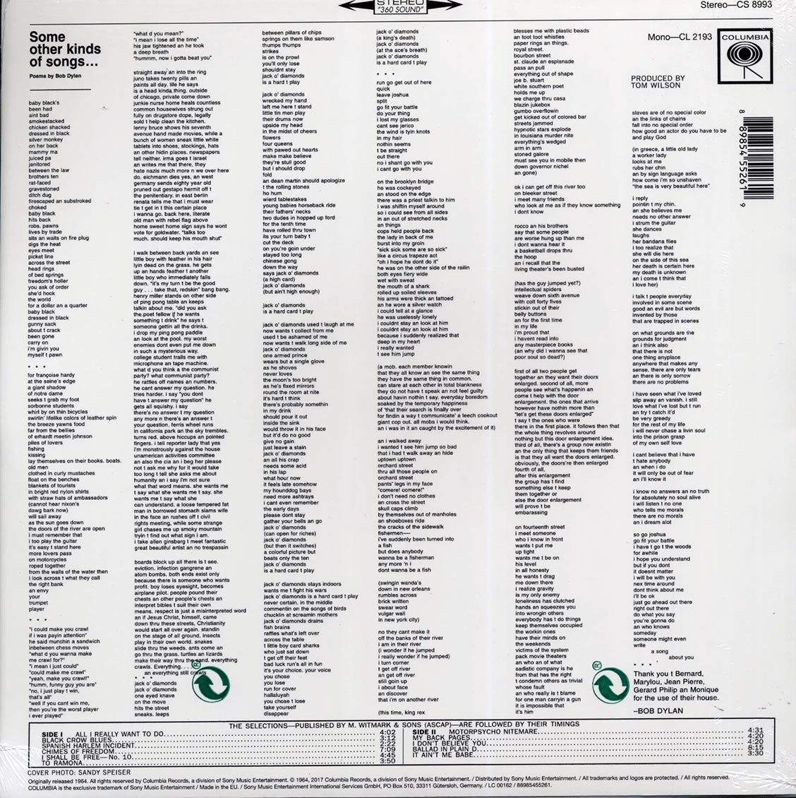 Bob Dylan - Another Side Of Bob Dylan (mono) (incl. mp3) (180g)