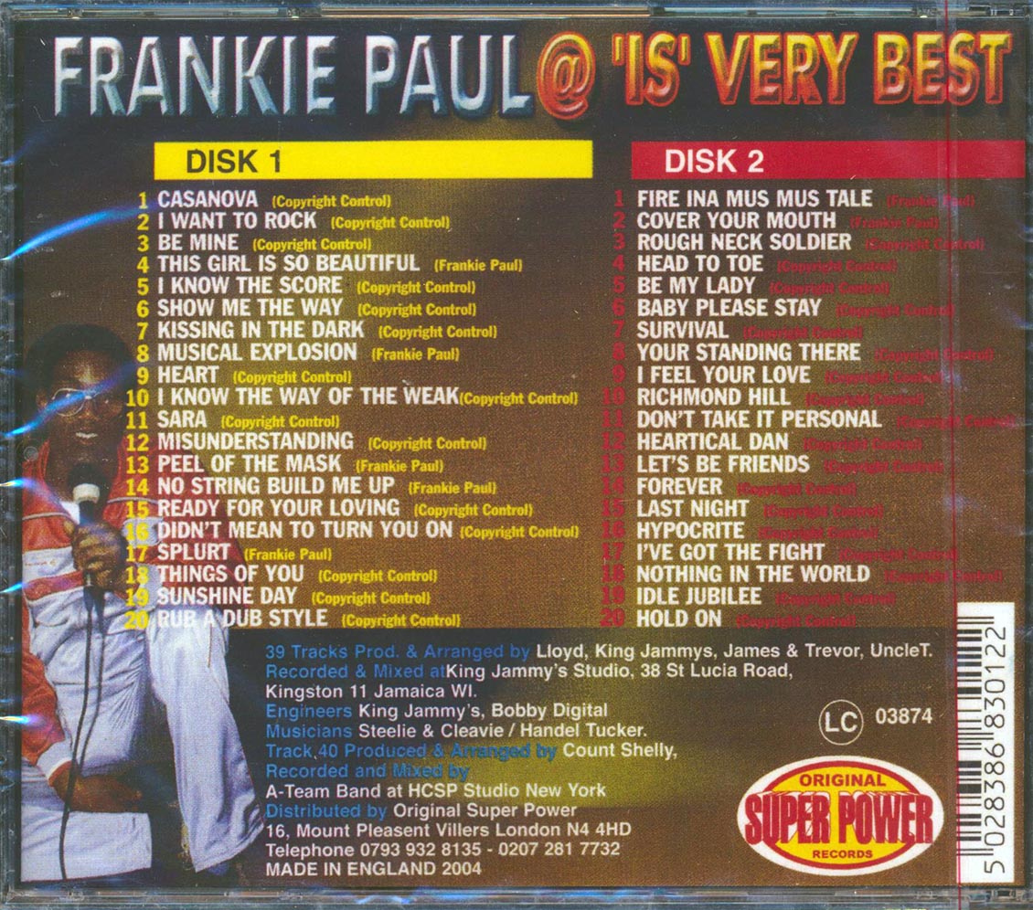 Frankie Paul - At His Very Best (40 Tracks) (40 tracks) (2xCD)