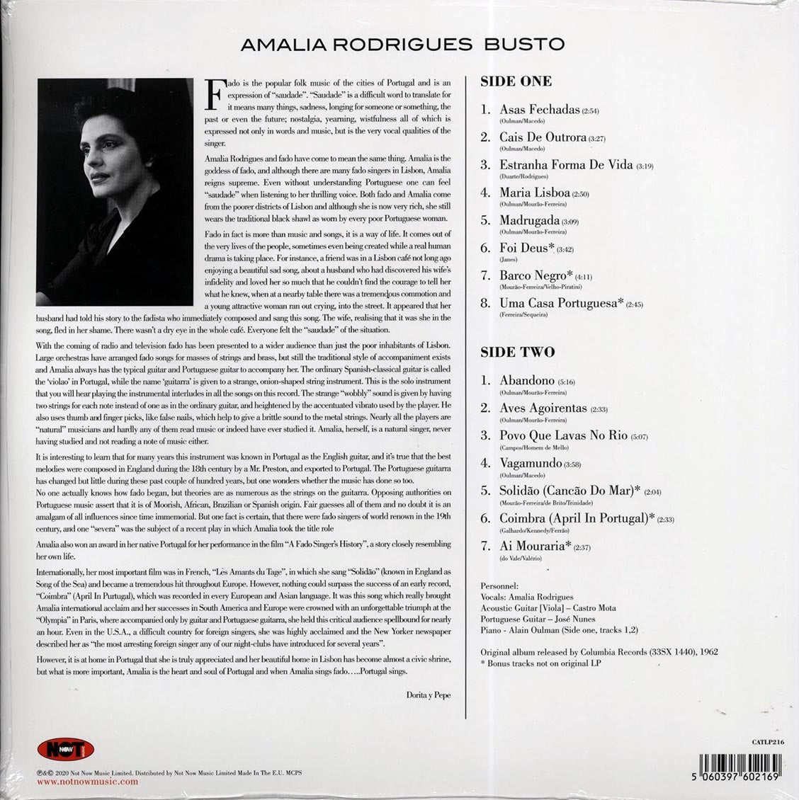 Amalia Rodrigues - Busto (+ 7 bonus tracks) (180g)