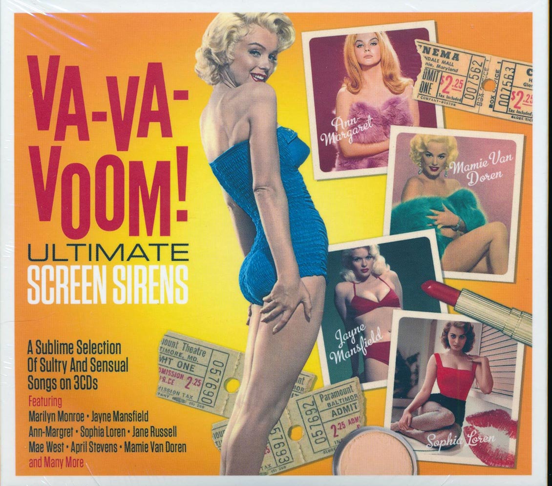 Marilyn Monroe, Jayne Mansfield, Ann Margret, Jane Russell, Sophia Loren, Mae West, Etc. - Va-Va-Voom! Ultimate Screen Sirens (60 tracks) (3xCD) (deluxe 4-fold digipak)