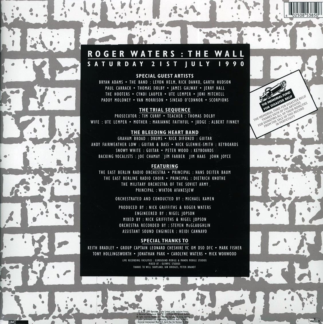 Roger Waters - The Wall: Live In Berlin (30th Anniv. Ed.) (RSD 2021) (2xLP) (incl. mp3) (180g) (clear vinyl)