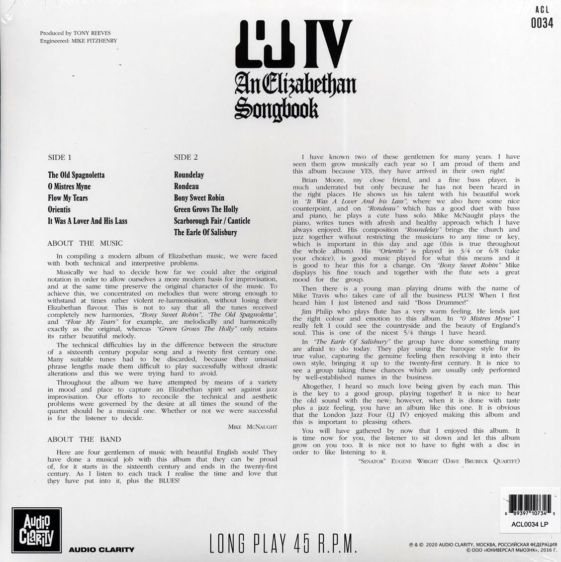 London Jazz 4 - An Elizabethan Songbook (180g)