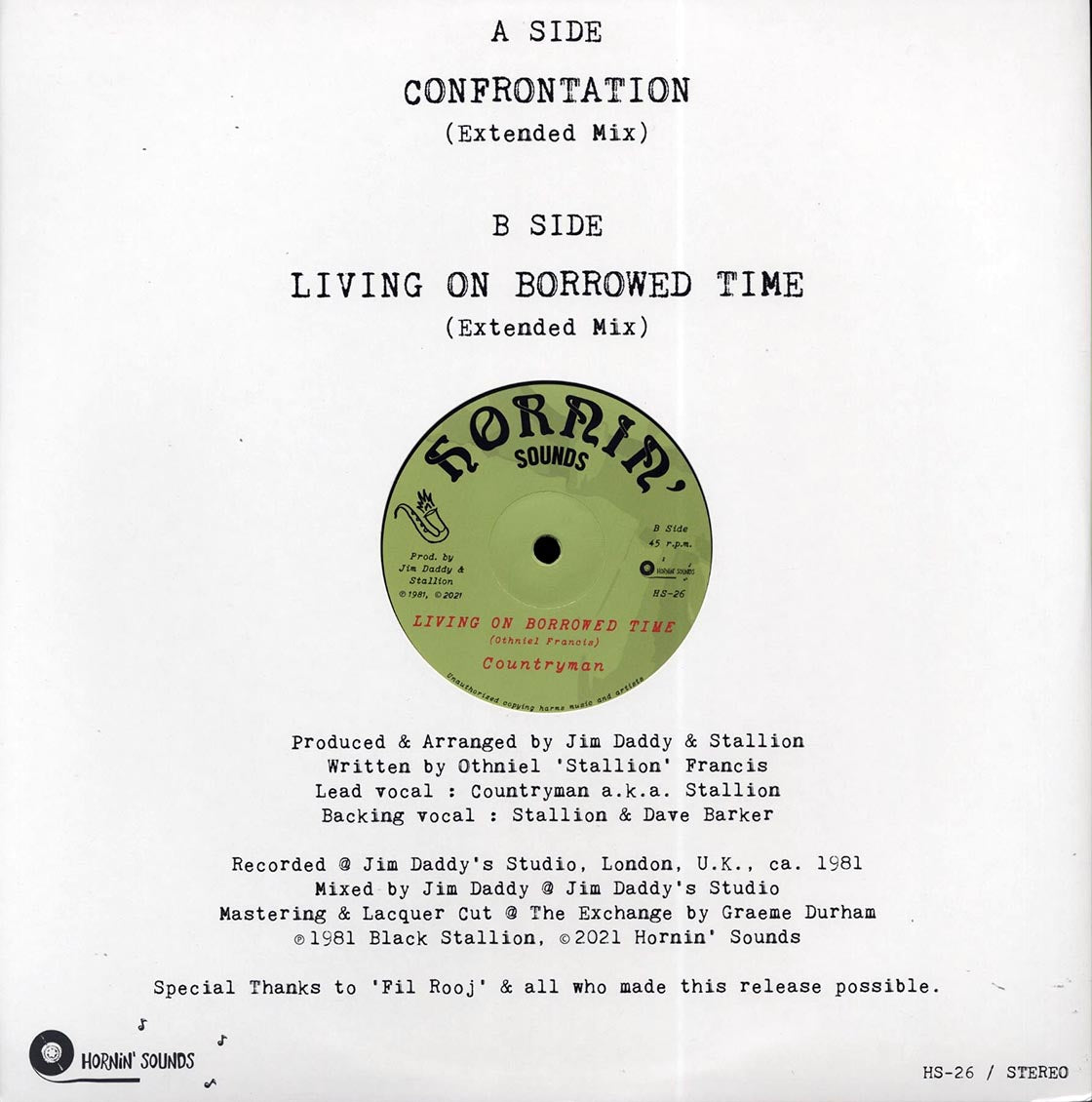 Countryman - Confrontation (Extended Mix)  /  Countryman - Living On Borrowed Time (Extended Mix)