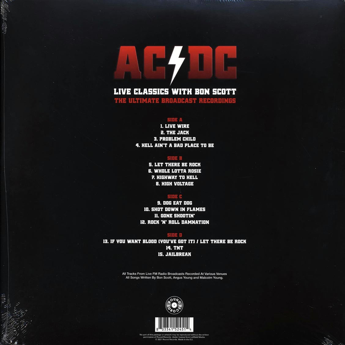 AC/DC - Live Classics With Bon Scott: The Ultimate Broadcast Recordings (ltd. ed.) (2xLP) (clear vinyl)