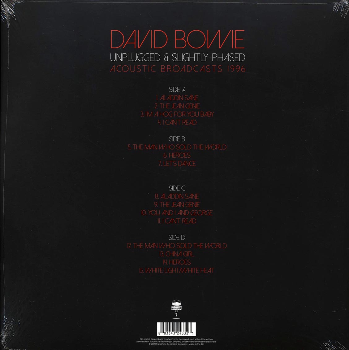 David Bowie - Unplugged & Slightly Phased: Acoustic Broadcasts 1996 (ltd. ed.) (2xLP)