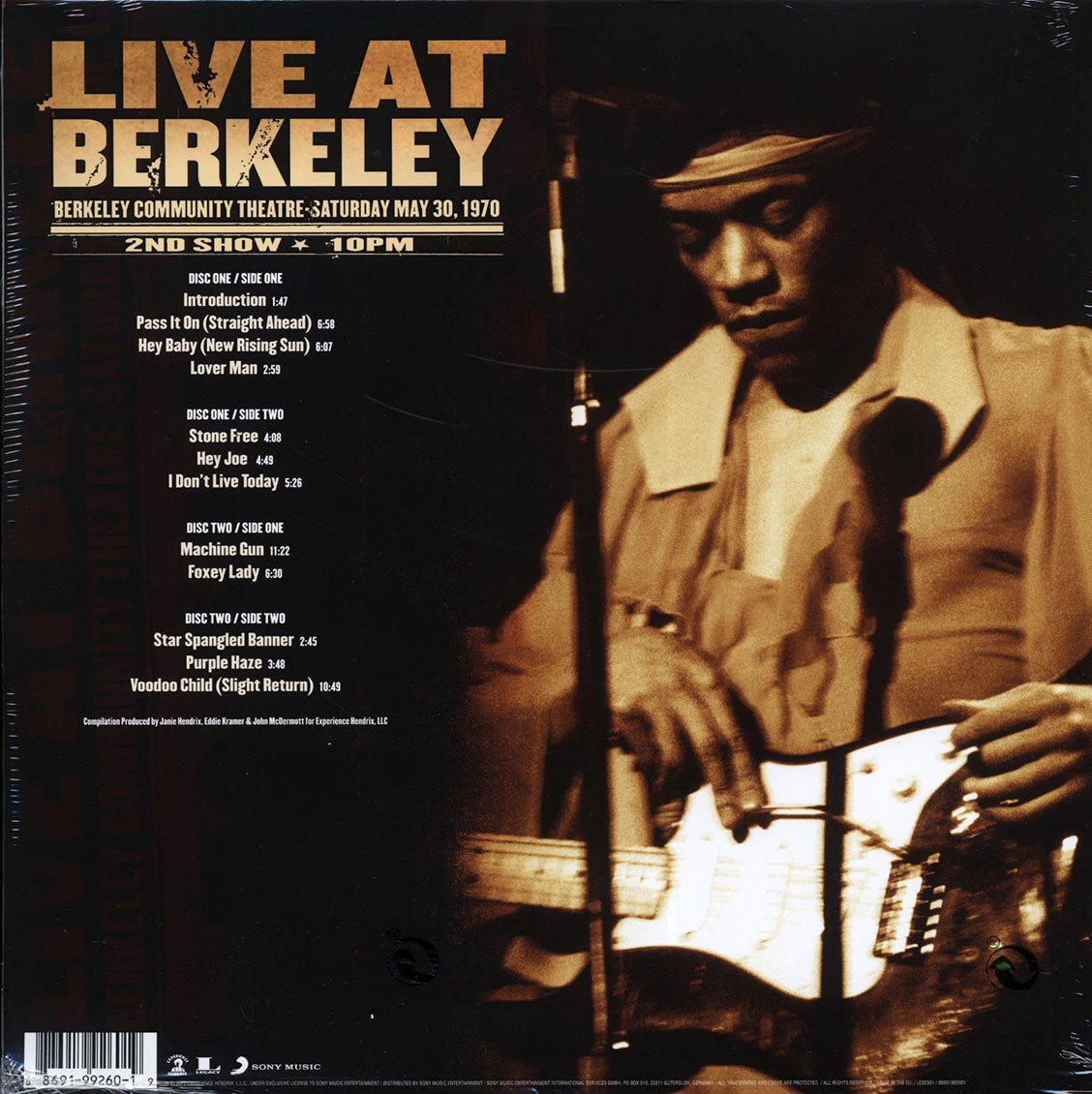 The Jimi Hendrix Experience - Live At Berkeley: Berkeley Community Theatre Saturday May 30, 1970 (2xLP) (180g)