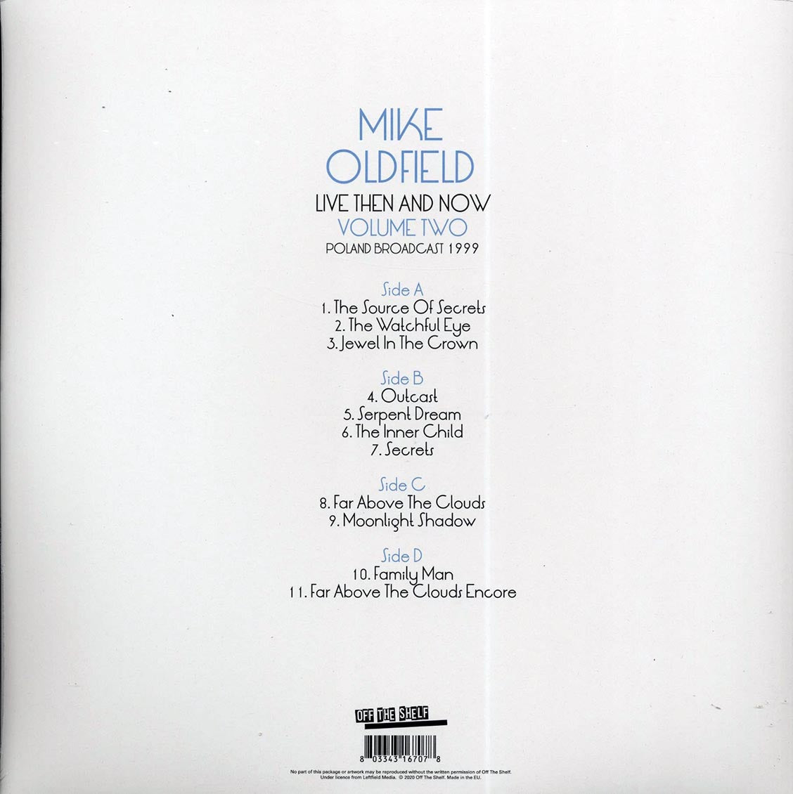 Mike Oldfield - Live Then & Now Volume 2: Poland Broadcast 1999 (ltd. ed.) (2xLP)