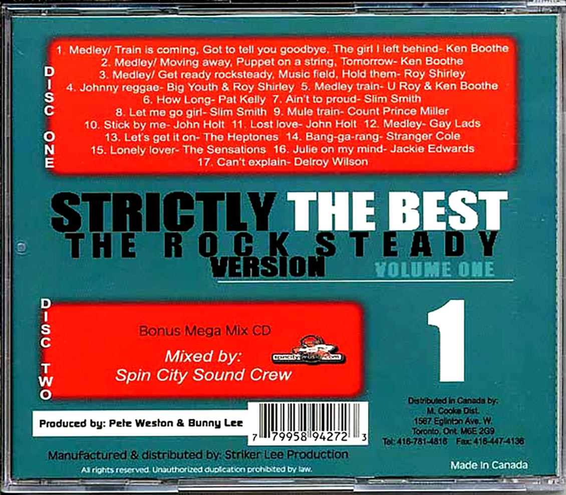 U Roy, Ken Boothe, Slim Smith, Etc. - Strictly The Best: The Rock Steady Version Volume 1 (2xCD)