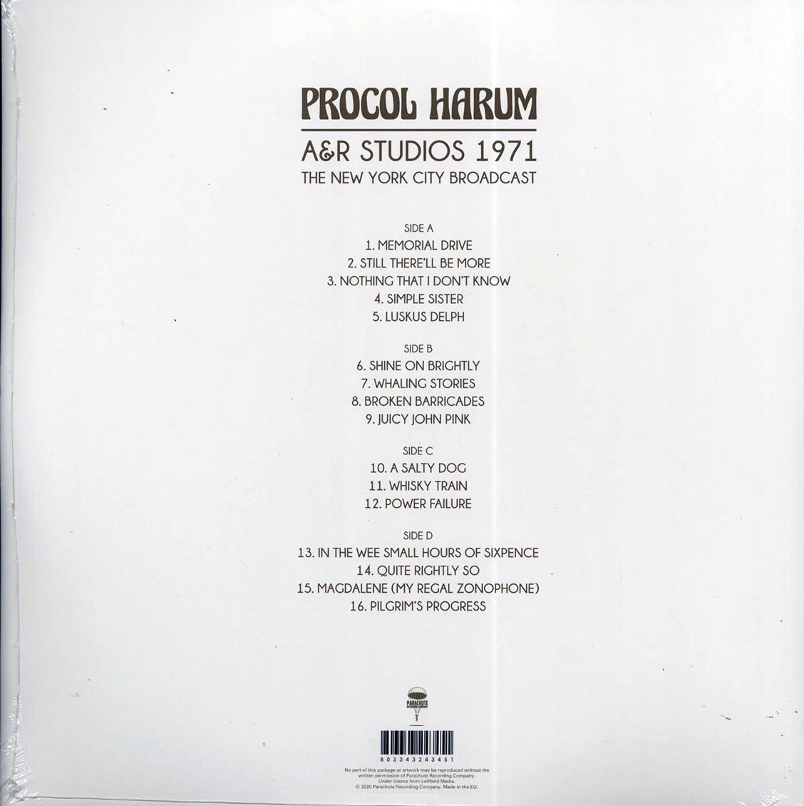 Procol Harum - A&R Studios 1971: The New York City Broadcast (ltd. ed.) (2xLP)