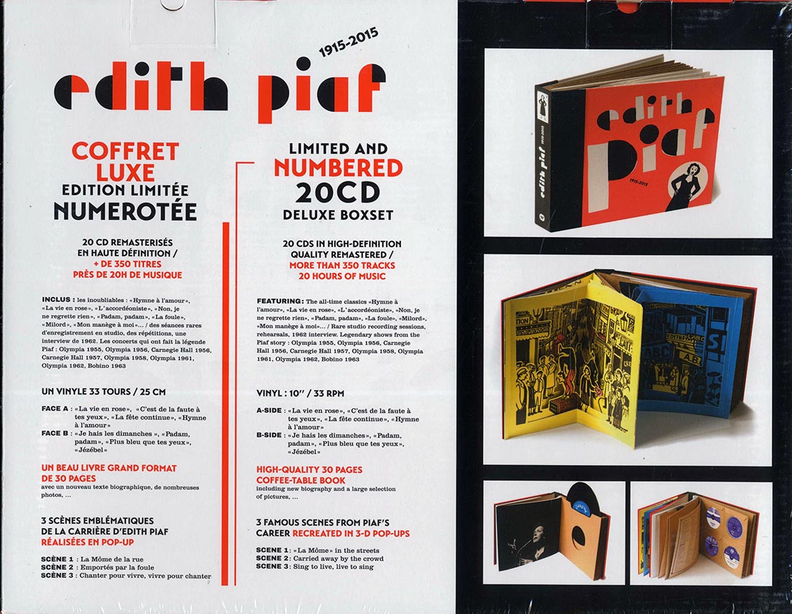 Edith Piaf - Integrale 2015 (350 tracks) (20xCD) (box set) (remastered) (incl. 10")