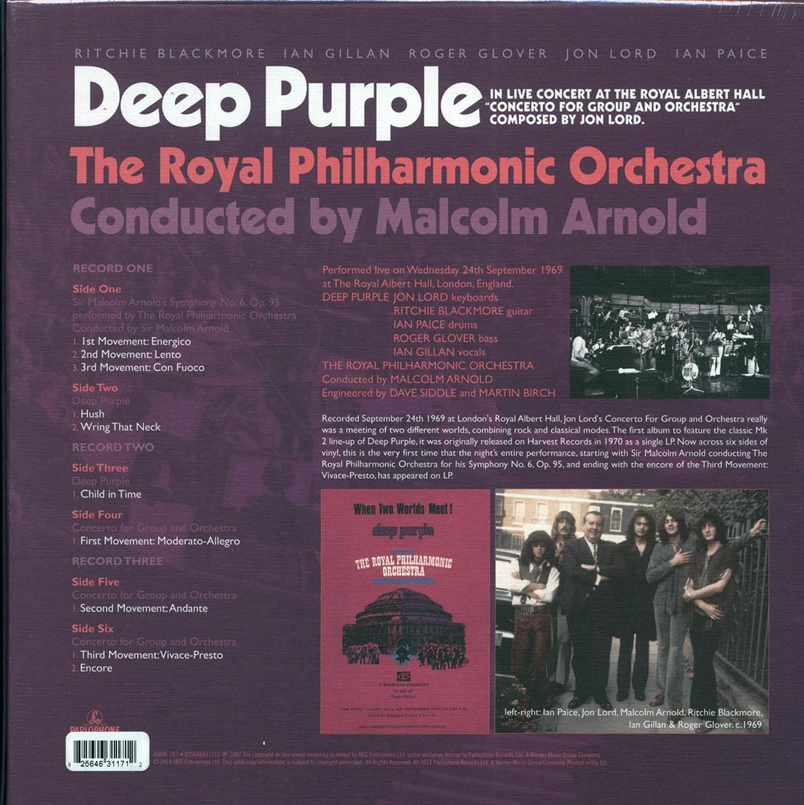 Deep Purple, The Royal Philharmonic Orchestra, Malcom Arnold - Concerto For Group And Orchestra (3xLP) (box set) (remastered)