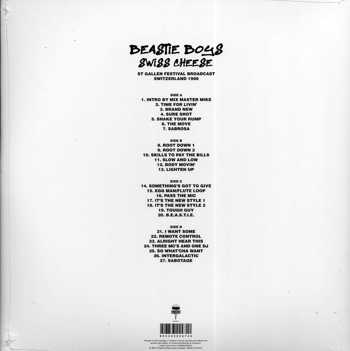 The Beastie Boys - Swiss Cheese: St. Gallen Festival Broadcast, Switzerland 1998 (2xLP)