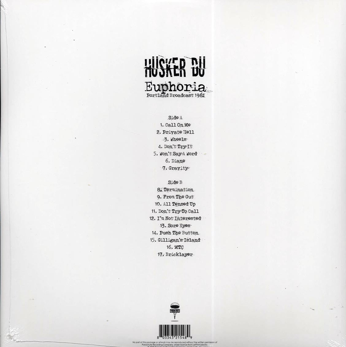 Husker Du - Euphoria Portland Broadcast 1981