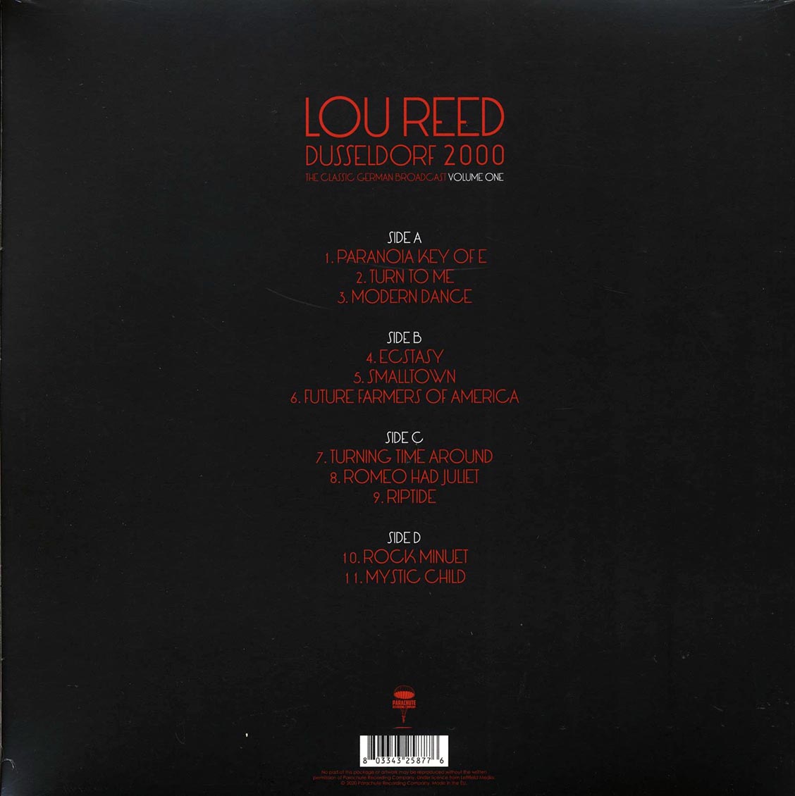 Lou Reed - Dusseldorf 2000 Volume 1: The Classic German Broadcast (2xLP)