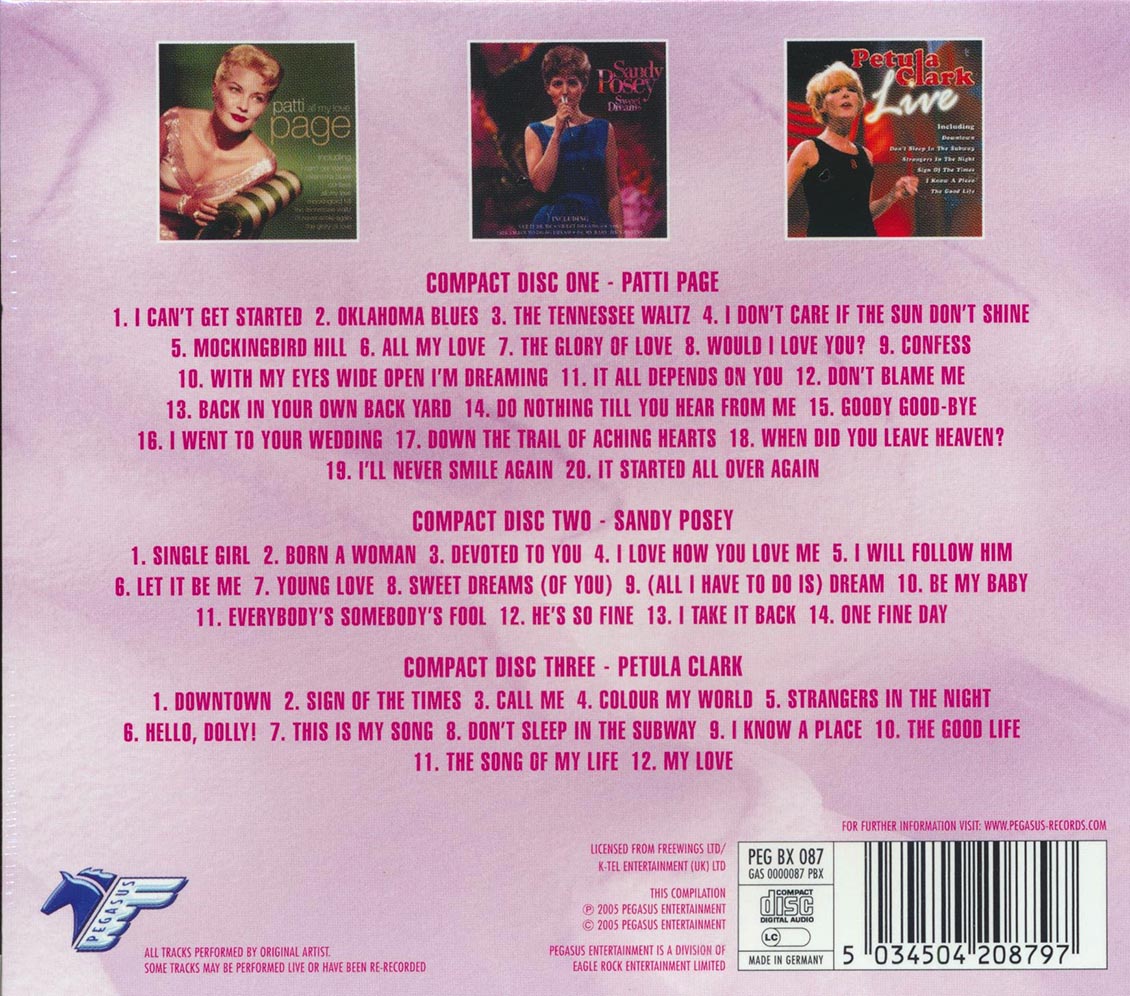 Patti Page, Sandy Posey, Petula Clark - Songbirds (46 tracks) (3xCD)