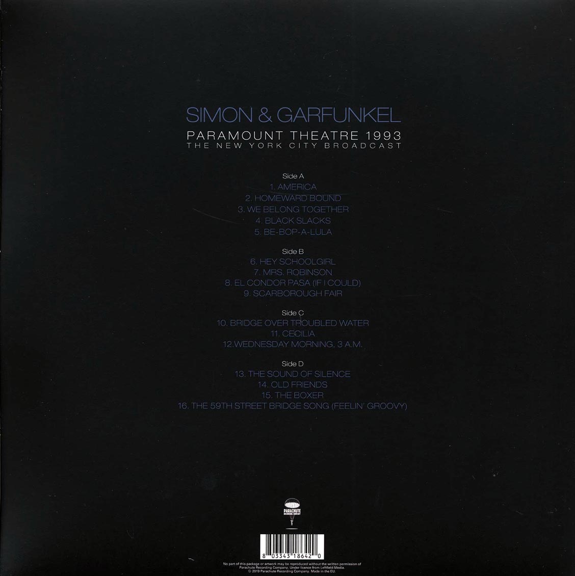 Simon & Garfunkel - Paramount Theatre 1993: The New York City Broadcast (2xLP)
