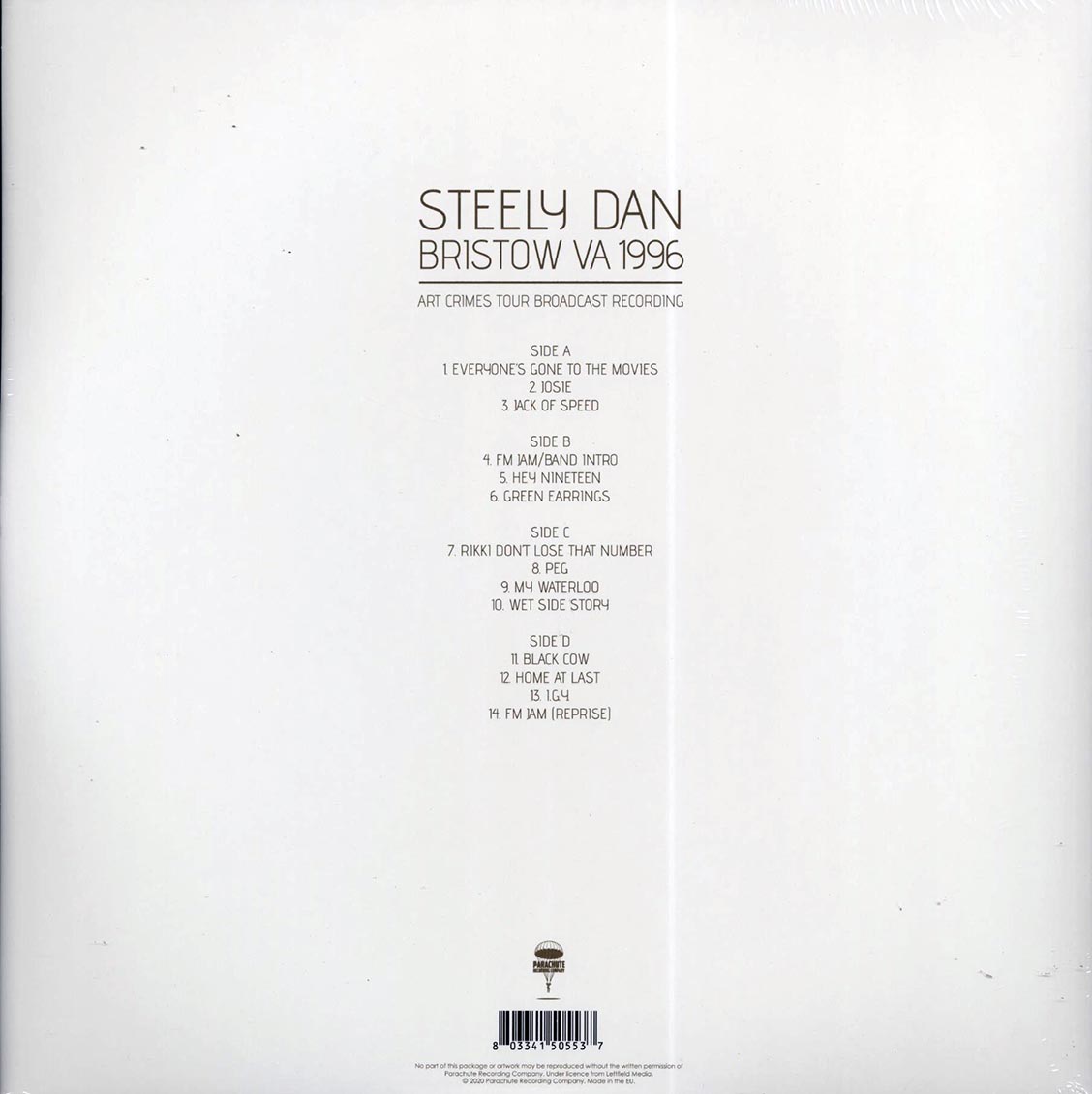Steely Dan - Bristow Vas 1996: Art Crimes Tour Broadcast Recording (2xLP)