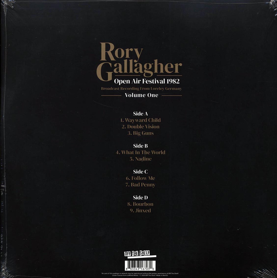 Rory Gallagher - Open Air Festival 1982 Volume 1: Broadcast Recording From Loreley Germany (2xLP)