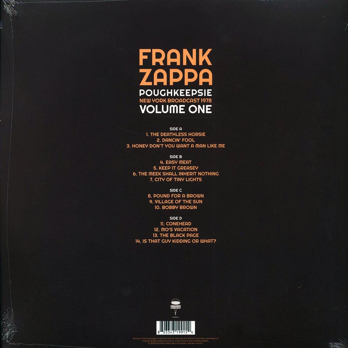Frank Zappa - Poughkeepsie Volume 1: New York Broadcast 1978 (2xLP)