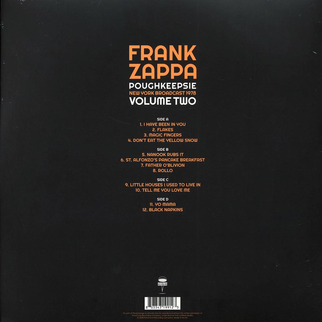 Frank Zappa - Poughkeepsie Volume 2: New York Broadcast 1978 (2xLP)