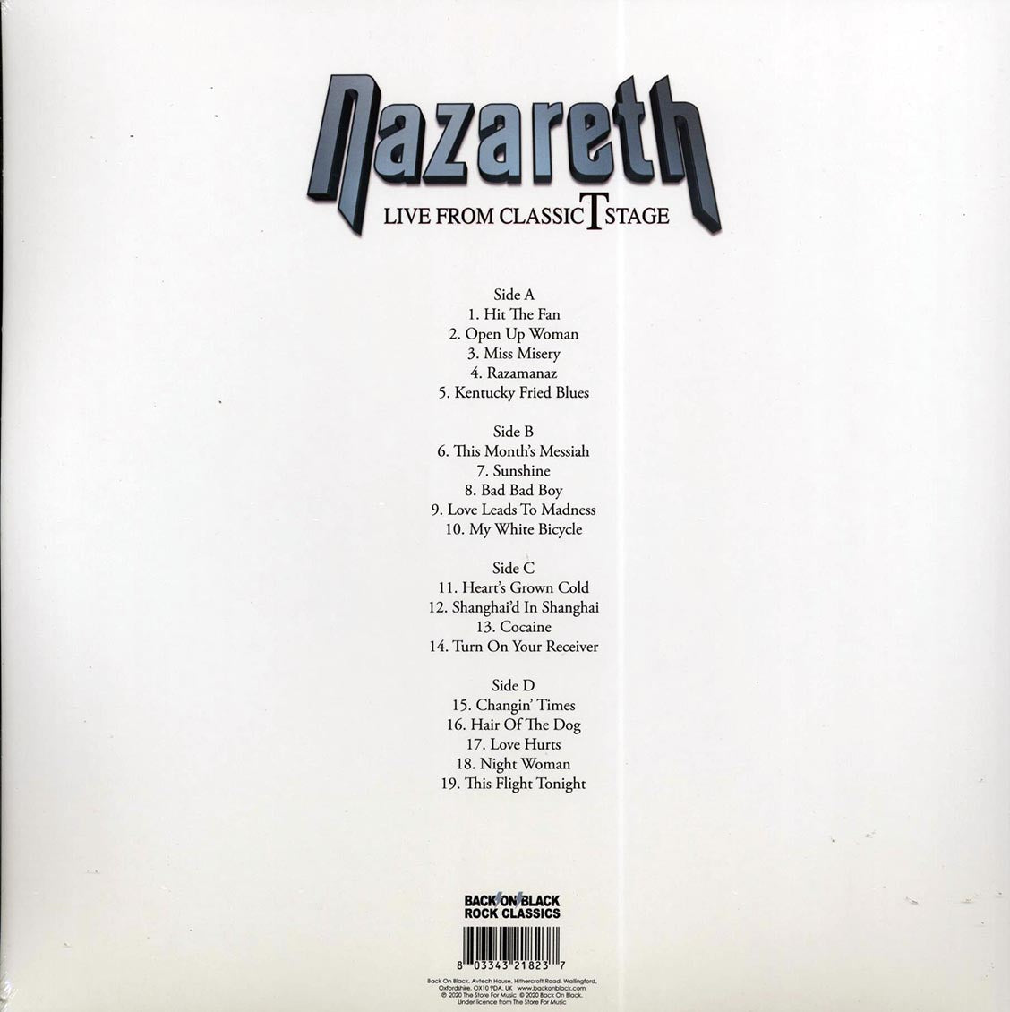 Nazareth - Live From Classic T Stage (2xLP)