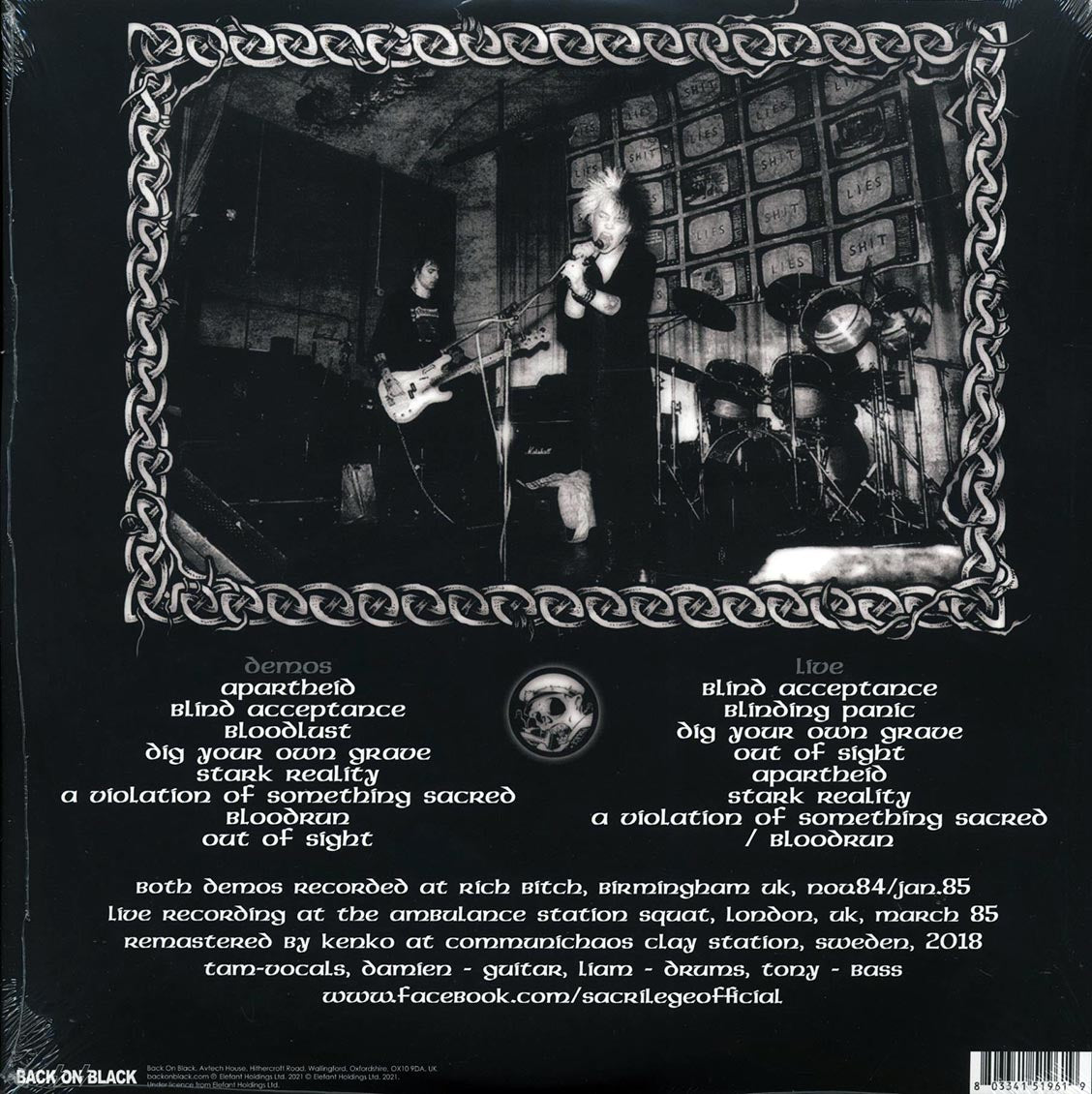 Sacrilege - Ambulance Station Squat, London, 1985 + The First & Second Demos (ltd. ed.) (splatter vinyl)