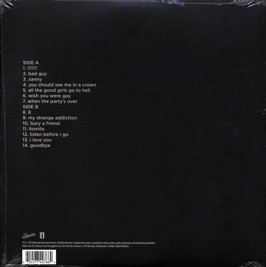 Billie Eilish - When We All Fall Asleep, Where Do We Go? (180g)