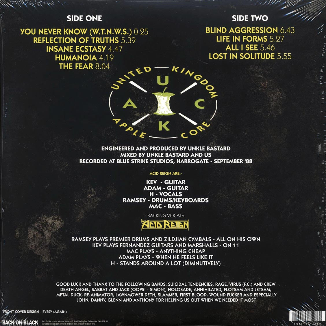 Acid Reign - The Fear (remastered) (yellow vinyl)